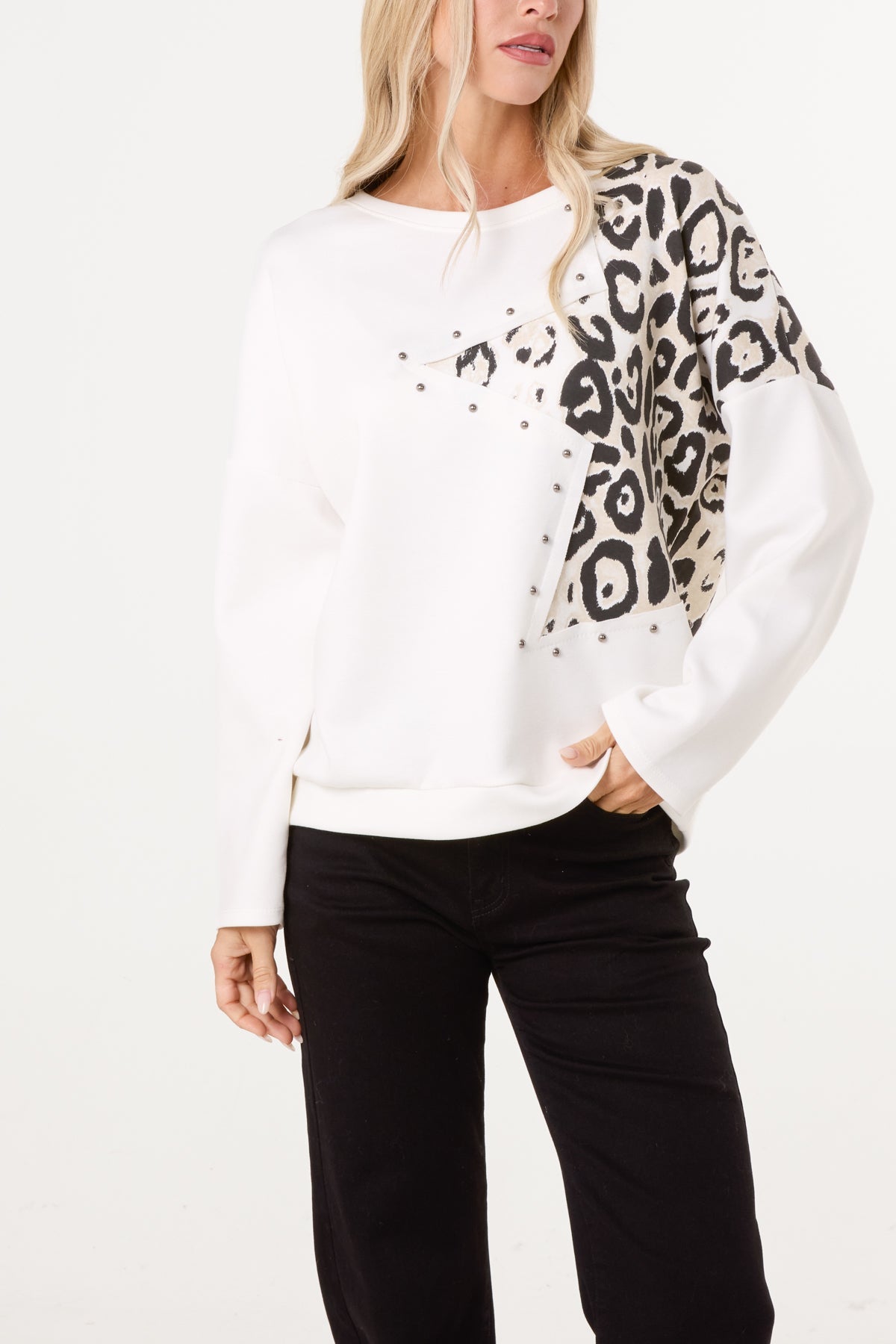 Women's Studded Star Jumper – Soft Knit Pullover