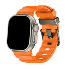 Silicone Sport Watch Strap with Titanium Buckle - Apple Watch Compatible