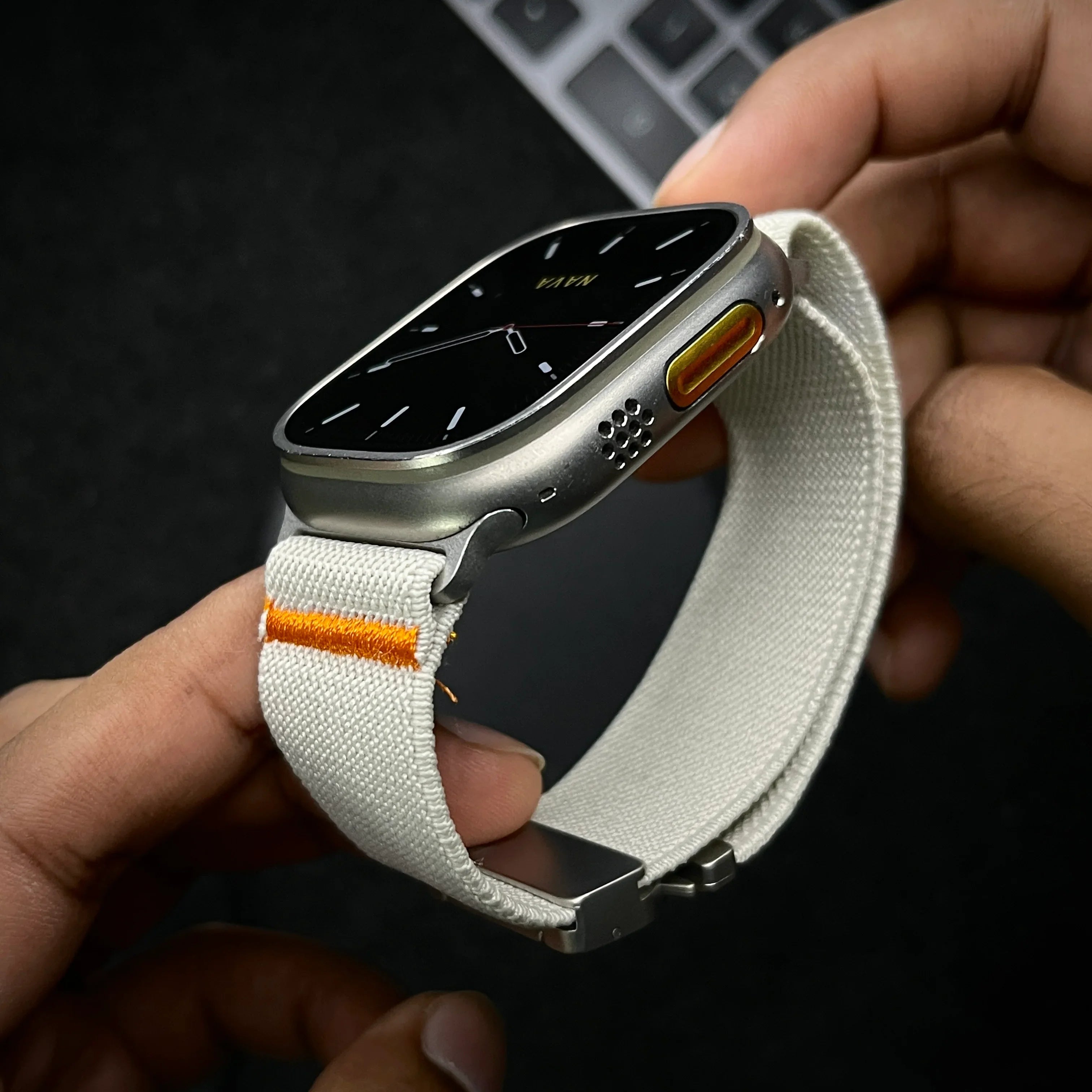 Adjustable Paracord Watch Strap - Nylon Mesh Band for Apple Watch