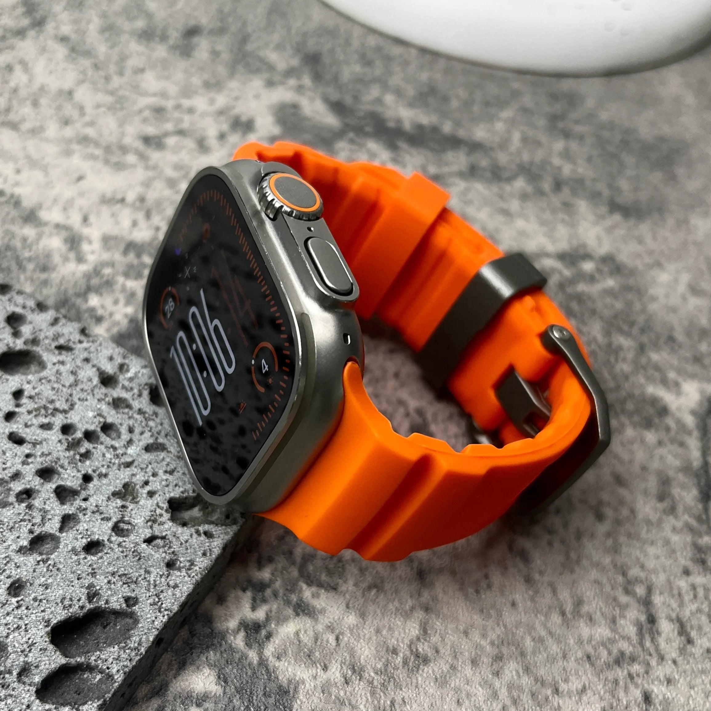 Silicone Sport Watch Strap with Titanium Buckle - Apple Watch Compatible
