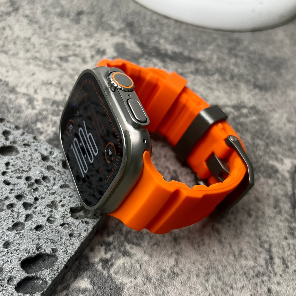 Silicone Sport Watch Strap with Titanium Buckle - Apple Watch Compatible