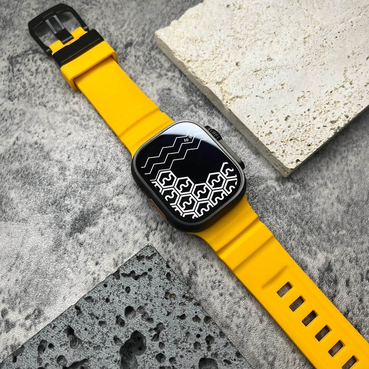 Silicone Sport Watch Strap with Titanium Buckle - Apple Watch Compatible