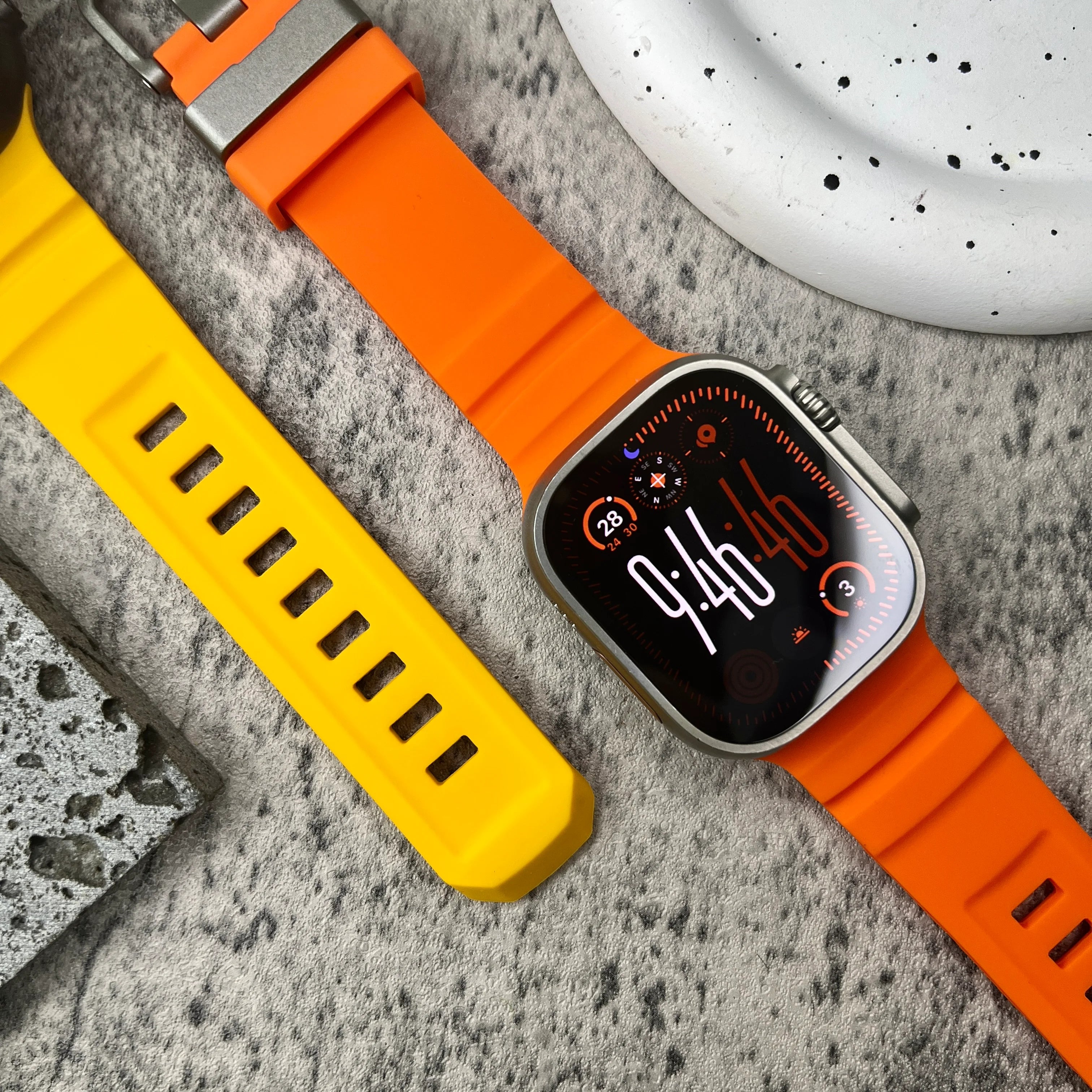 Silicone Sport Watch Strap with Titanium Buckle - Apple Watch Compatible