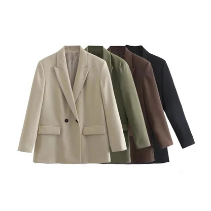 Elyra | Dames Oversized Blazer – Tijdloze Chique Pasvorm met Dubbele Knoopsluiting