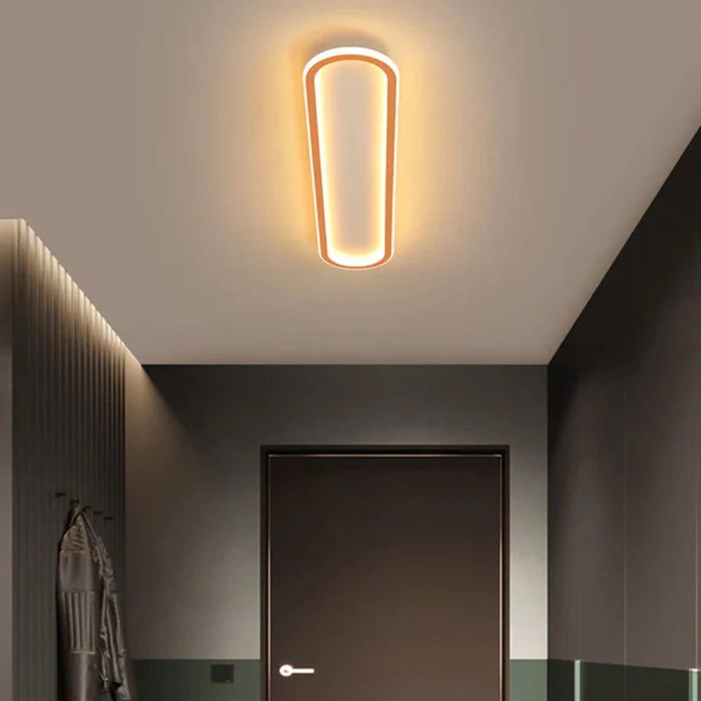 LED Ceiling Light Long Flush Mount, Black or Gold Finish