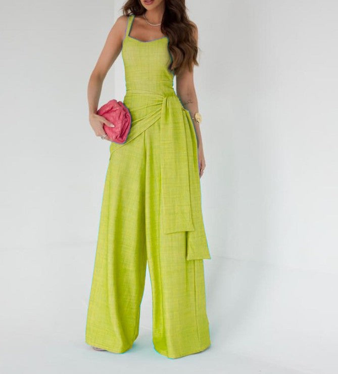 Corrina | Dames Jumpsuit – Elegante Pasvorm – Wijde Pijpen – Mouwloos – Ademend Materiaal