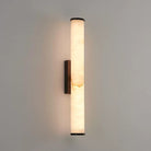 Marble Wall Sconce with Vertical Cylindrical LED Light, Copper Finish