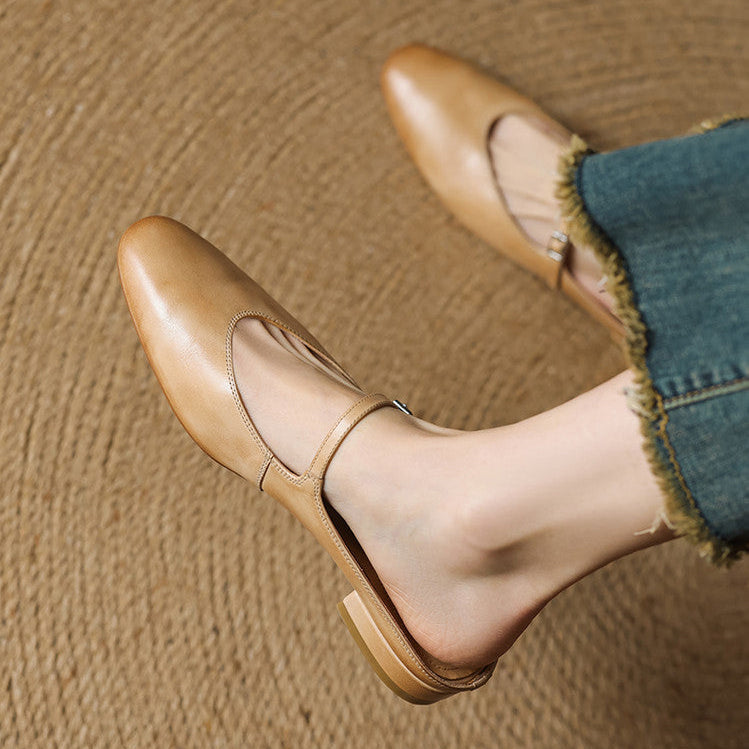 Women's Genuine Leather Mary Jane Mules