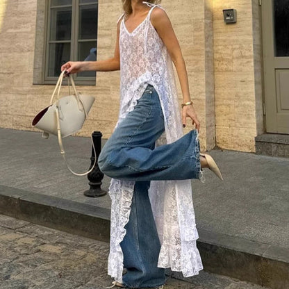 Gerda | Elegante Damesjurk met V-hals, Kant & Ruches – A-lijn Pasvorm voor een Vrouwelijke Look