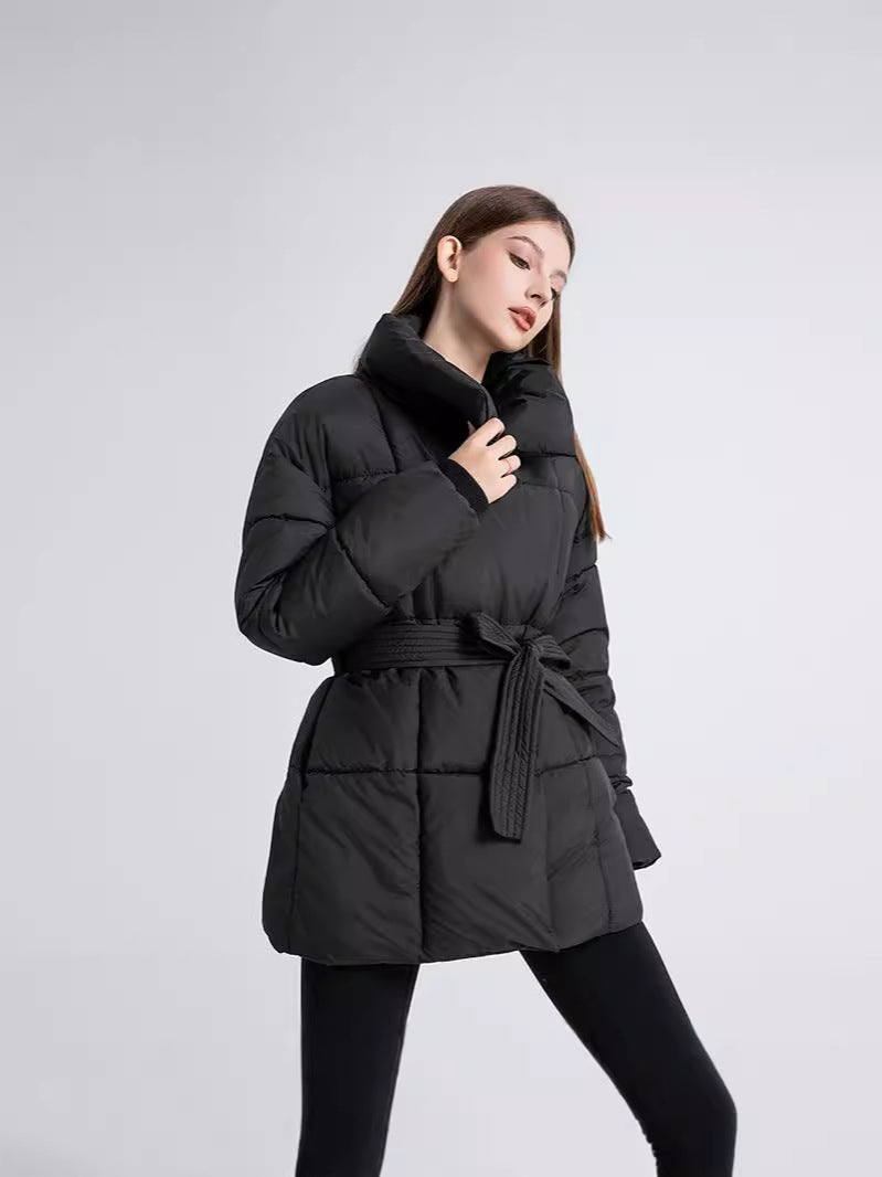 Dames Getailleerde Puffer Parka Jas – Waterafstotend, Effen Winterjas voor Avondkleding