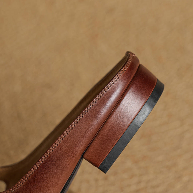 Women's Genuine Leather Mary Jane Mules