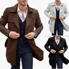 Men's Trench Coat Double-Breasted Tailored Mid-Length