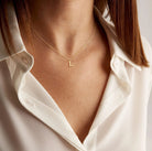 Women's Initial Pendant Necklace - Gold-Tone Letter Charm