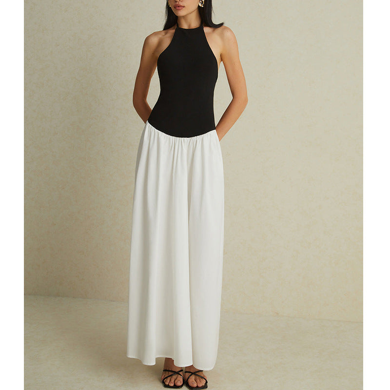 Iva | Dames Maxi Jurk – Haltermodel met Getailleerd Bovenlijf en Luchtige Chiffon Rok