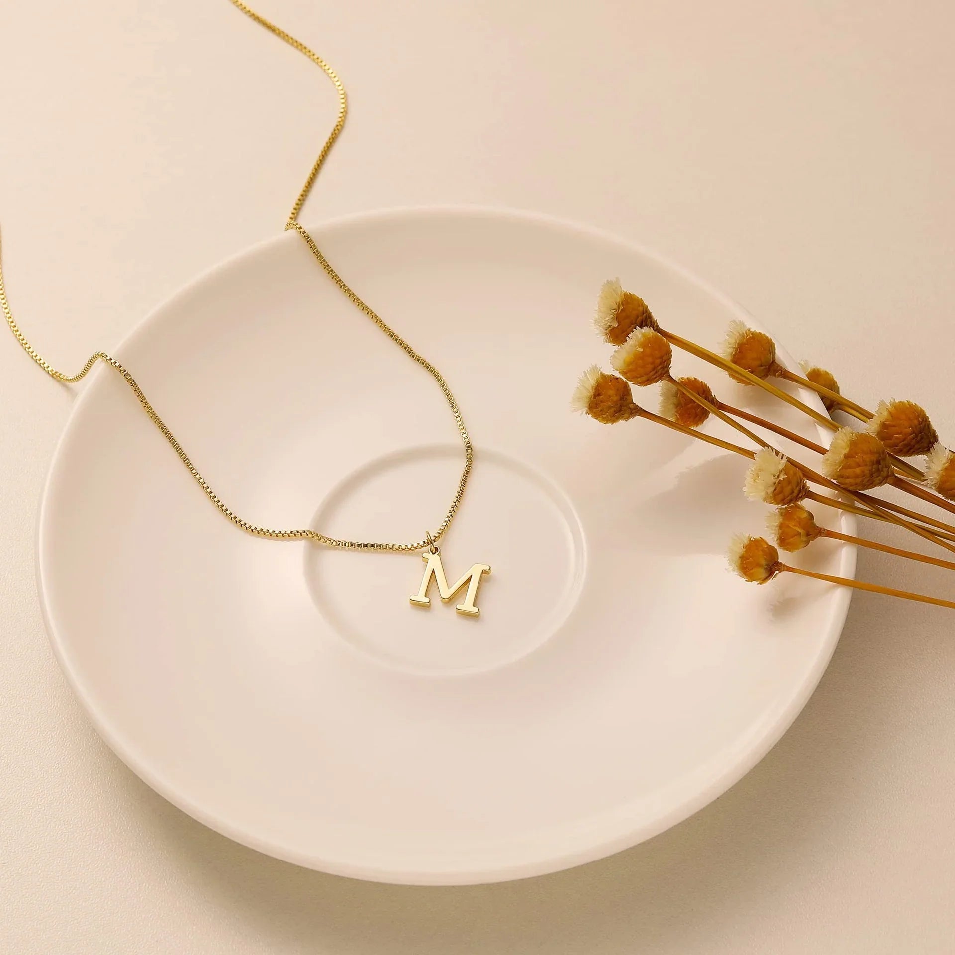 Women's Initial Pendant Necklace - Gold-Tone Letter Charm