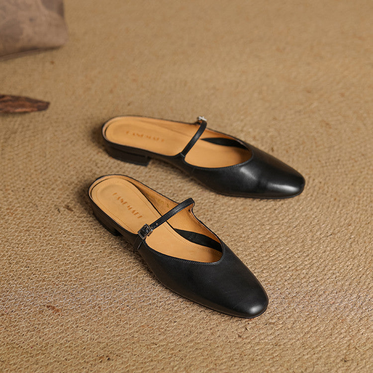 Women's Genuine Leather Mary Jane Mules