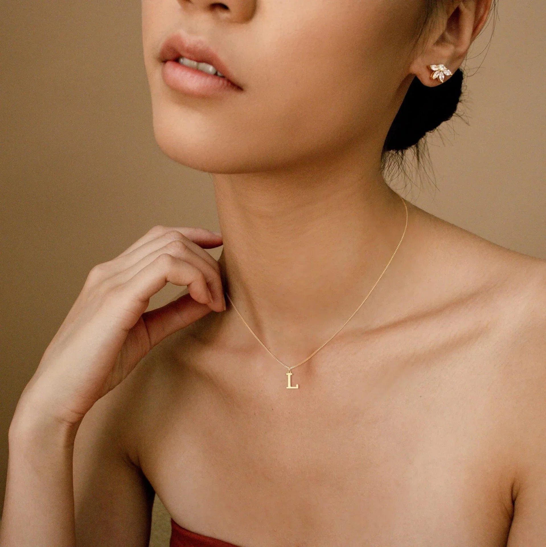 Women's Initial Pendant Necklace - Gold-Tone Letter Charm