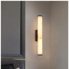 Marble Wall Sconce with Vertical Cylindrical LED Light, Copper Finish