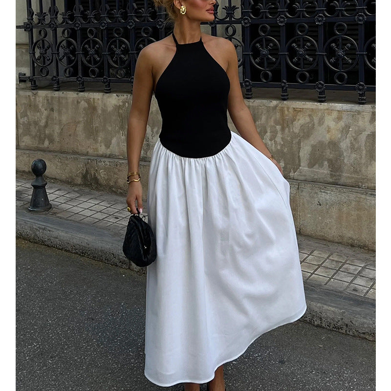 Iva | Dames Maxi Jurk – Haltermodel met Getailleerd Bovenlijf en Luchtige Chiffon Rok