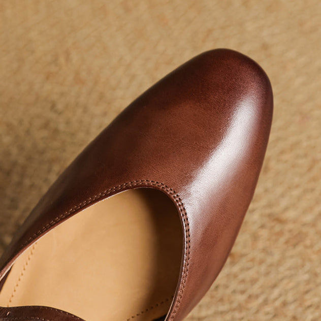 Women's Genuine Leather Mary Jane Mules
