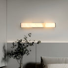Marble Wall Sconce with Vertical Cylindrical LED Light, Copper Finish