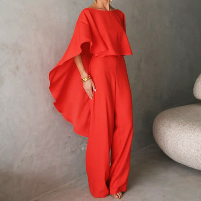 Elke | Dames Tweedelige Set – Asymmetrische Top en Wijde Pijpen – Elegante Pasvorm