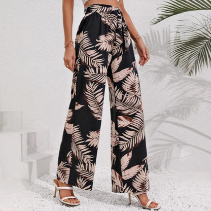 Celina | Dames Broek met Wijde Pijpen – Bohemian Print, Hoge Taille & Ademend Comfort voor Zomer en Vakantie