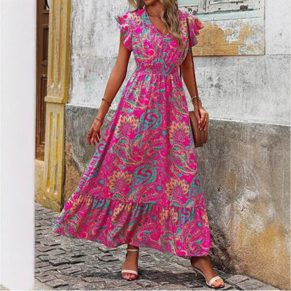 Cato | Dames Maxi Jurk met Bloemenprint – Mouwloos, V-Hals & Luchtige Pasvorm voor Zomer en Vakantie