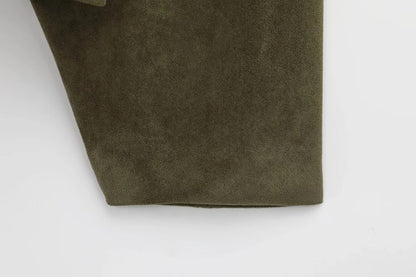 Suede Jacket | Oversized damesjas van suède met vintage look en gestructureerde schouders