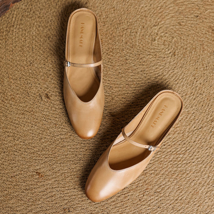 Women's Genuine Leather Mary Jane Mules