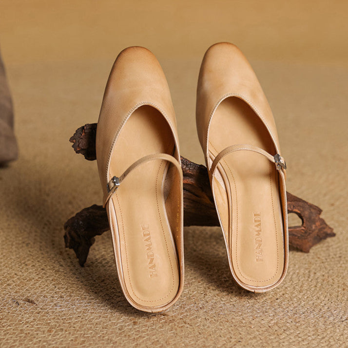 Women's Genuine Leather Mary Jane Mules