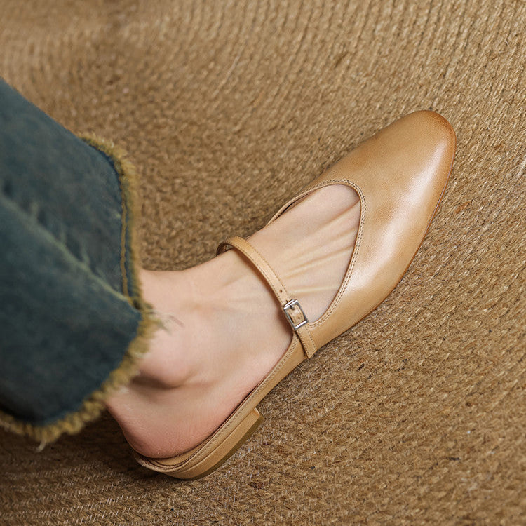 Women's Genuine Leather Mary Jane Mules
