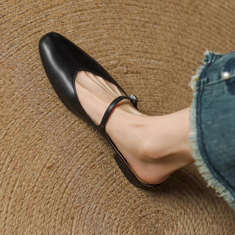 Women's Genuine Leather Mary Jane Mules