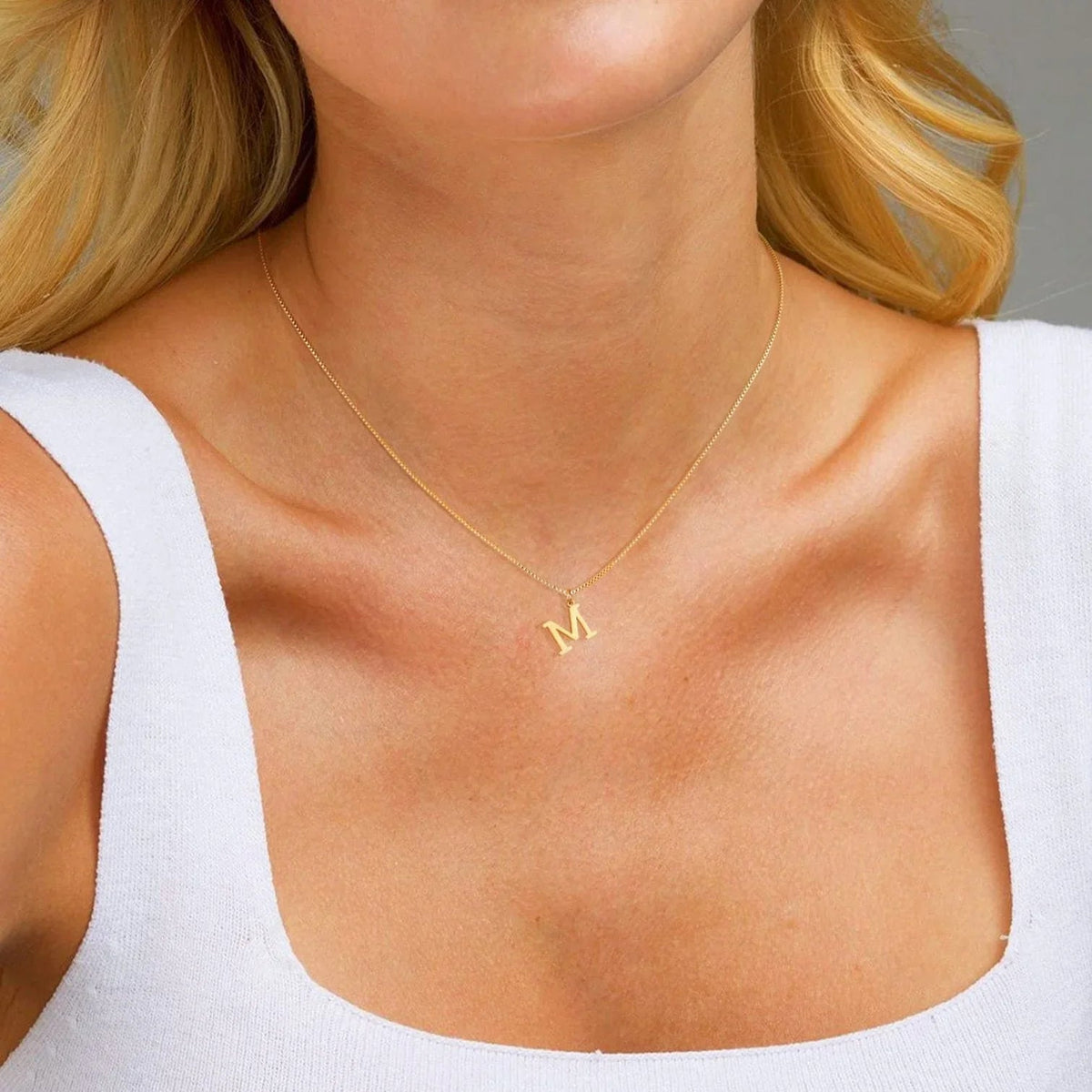Women's Initial Pendant Necklace - Gold-Tone Letter Charm