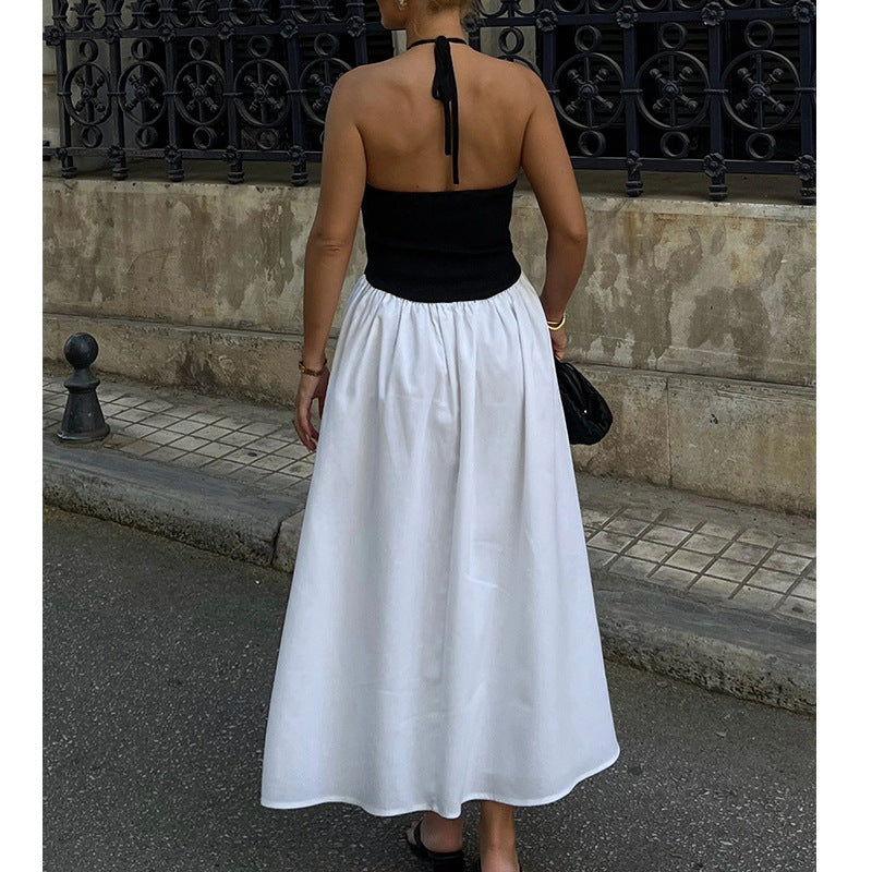 Iva | Dames Maxi Jurk – Haltermodel met Getailleerd Bovenlijf en Luchtige Chiffon Rok