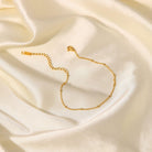 Women's Gold-Plated Anklet with Cubic Zirconia, Adjustable & Waterproof