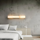 Marble Wall Sconce with Vertical Cylindrical LED Light, Copper Finish
