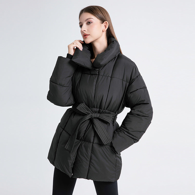 Dames Getailleerde Puffer Parka Jas – Waterafstotend, Effen Winterjas voor Avondkleding