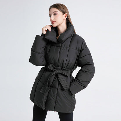 Dames Getailleerde Puffer Parka Jas – Waterafstotend, Effen Winterjas voor Avondkleding