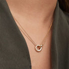 Women's Circle Pendant Necklace, Gold-Plated Stainless Steel