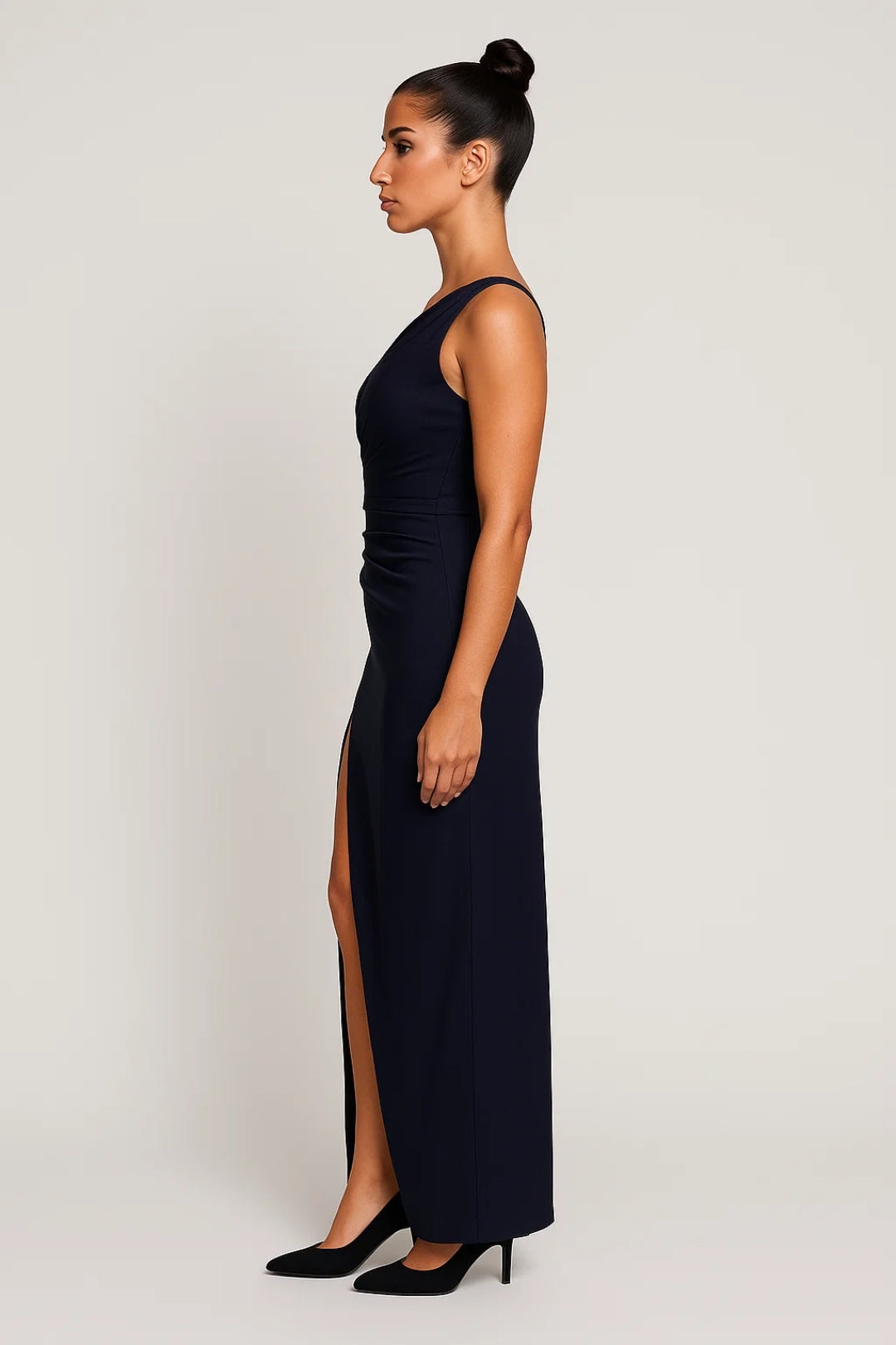 Women's Maxi Dress One Shoulder with High Slit
