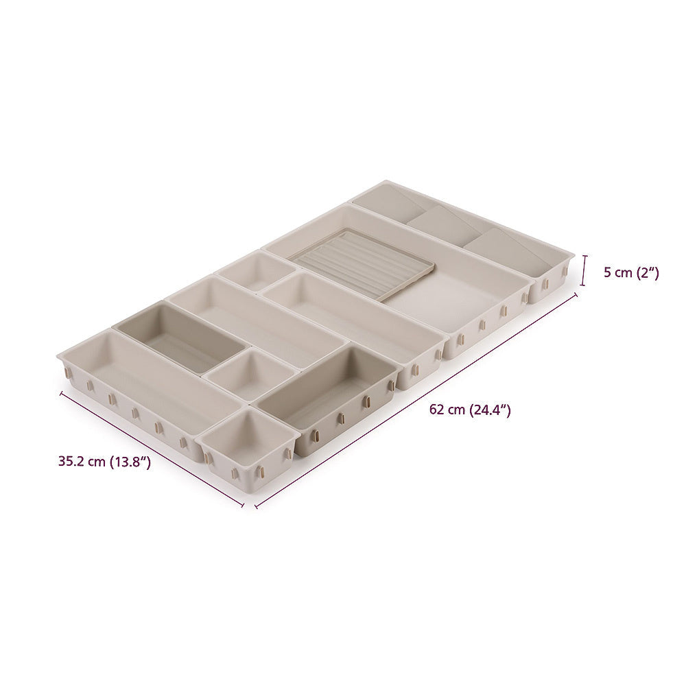 Drawer Organizer with 12 Compartments for Makeup and Cosmetics