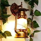 Rustic Outdoor Wall Lantern - Vintage Hurricane Design