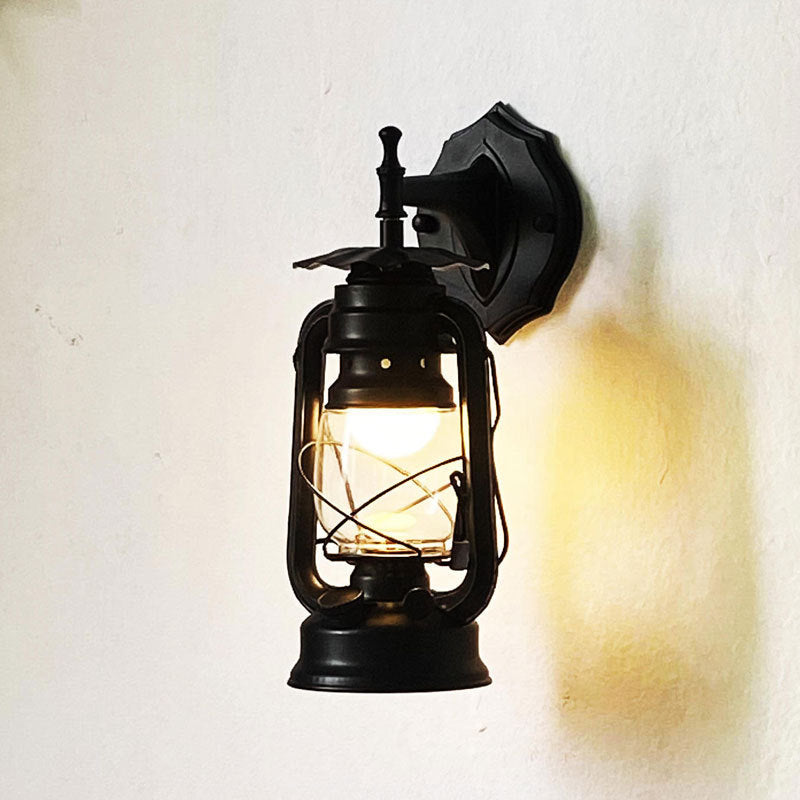 Rustic Outdoor Wall Lantern - Vintage Hurricane Design