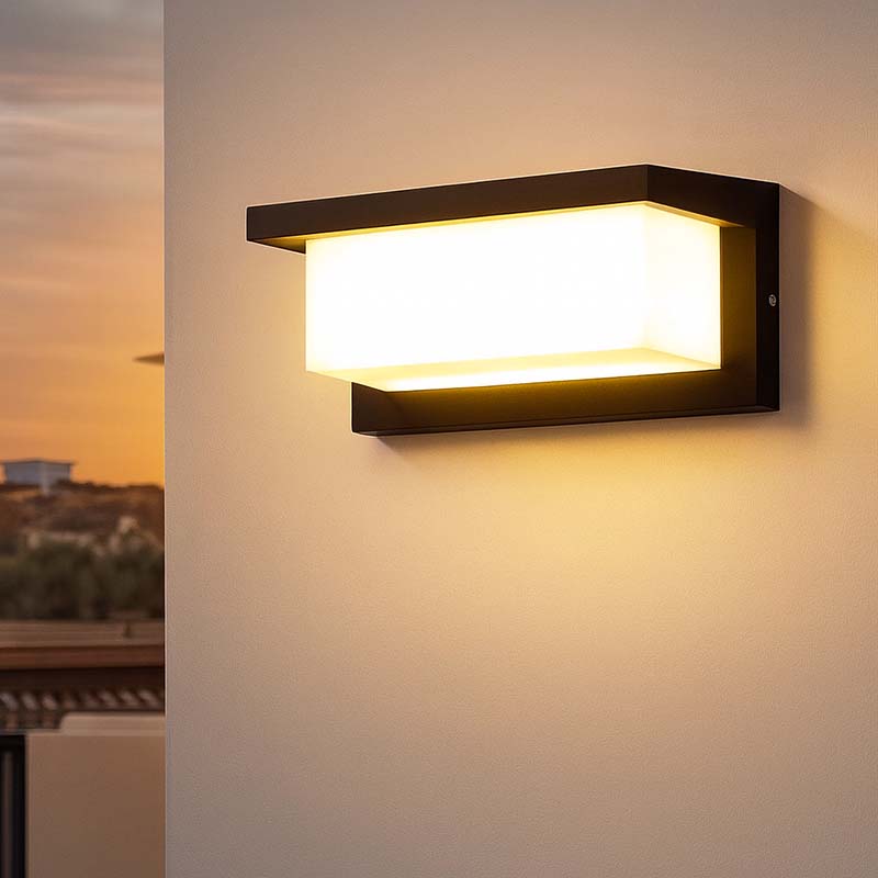 Black LED Wall Light with Motion Sensor – Weatherproof Outdoor Lighting for Garden, Porch & Path