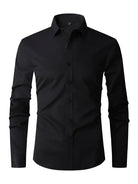 Men's Slim Fit Long Sleeve Shirt - Classic Collar Button-Up
