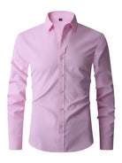 Men's Slim Fit Long Sleeve Shirt - Classic Collar Button-Up