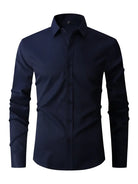 Men's Slim Fit Long Sleeve Shirt - Classic Collar Button-Up