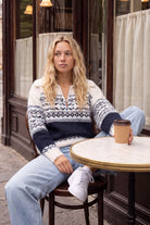 Women's Zip Collar Knit Jumper - Nordic Style Sweater