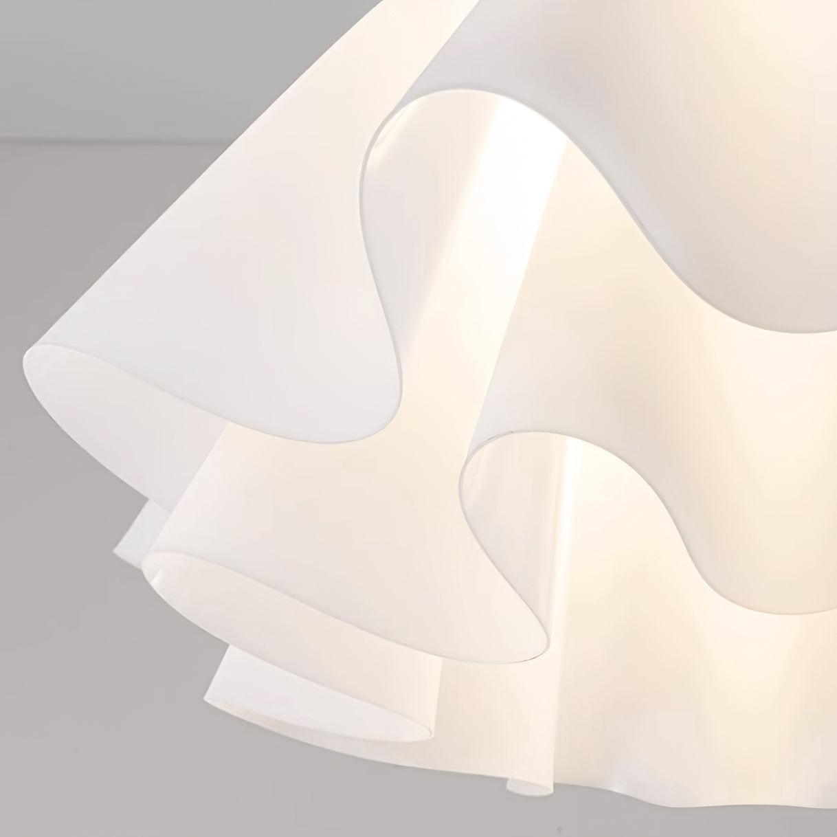 Ceiling Light Wavy Acrylic Shade - White and Gold, E27